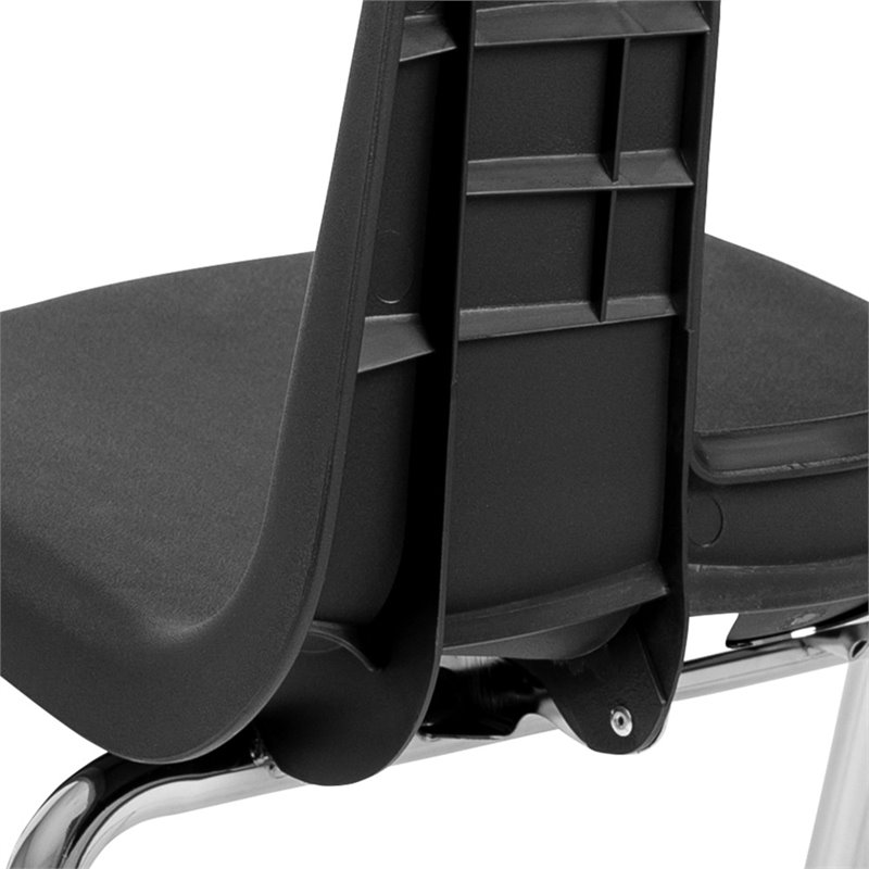 Scranton & Co 18 In Stack Chair with Plastic Seat Shell in Black