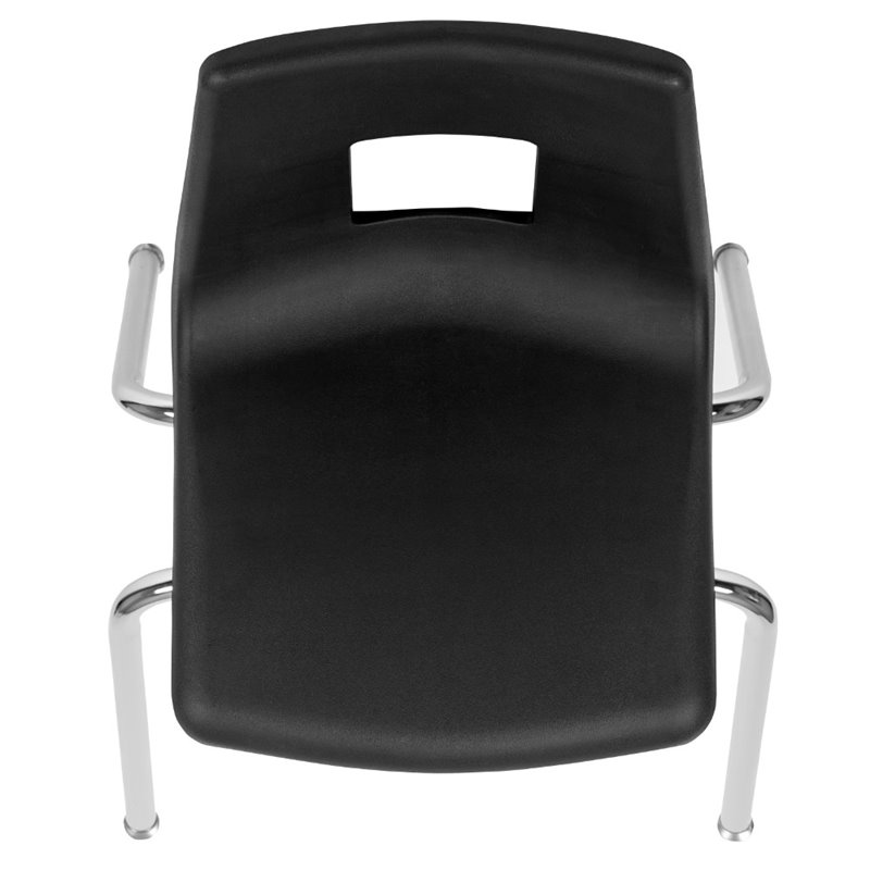 Scranton & Co 18 In Stack Chair with Plastic Seat Shell in Black