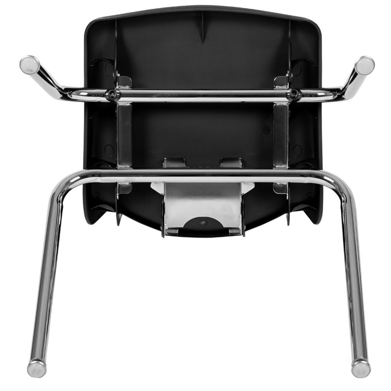 Scranton & Co 18 In Stack Chair with Plastic Seat Shell in Black