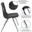 Scranton & Co 18 In Stack Chair with Plastic Seat Shell in Black
