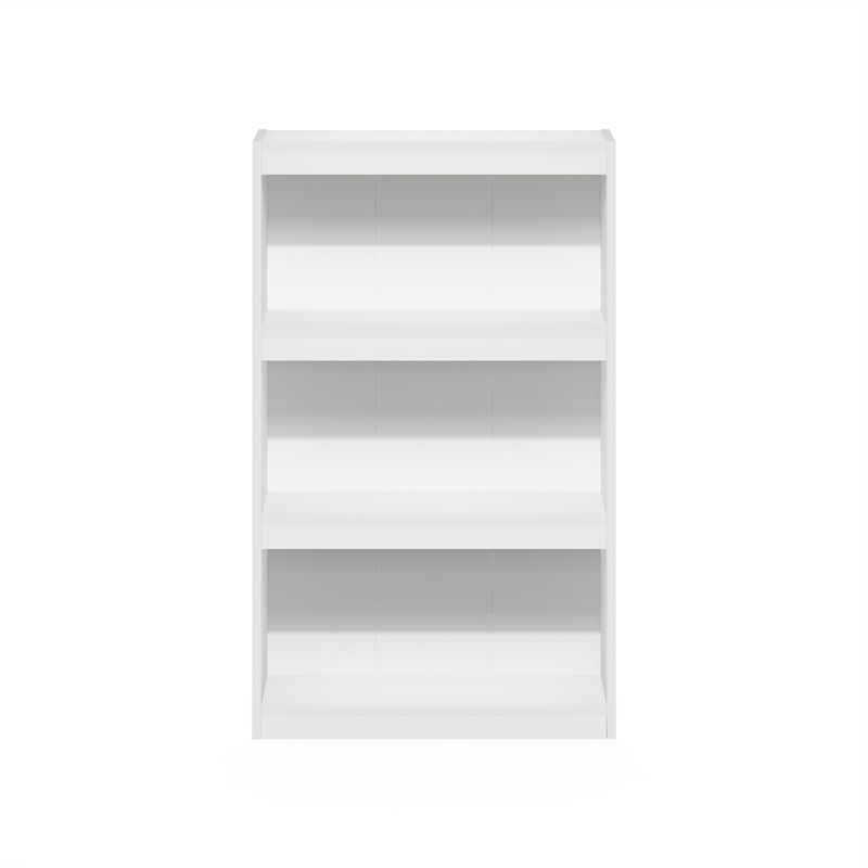 Scranton & Co 3-Tier Adjustable Bookcase in White Engineered Wood