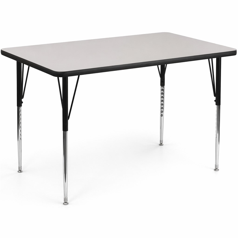 Scranton & Co Laminate Activity Table in Gray with Adjustable Chrome Legs