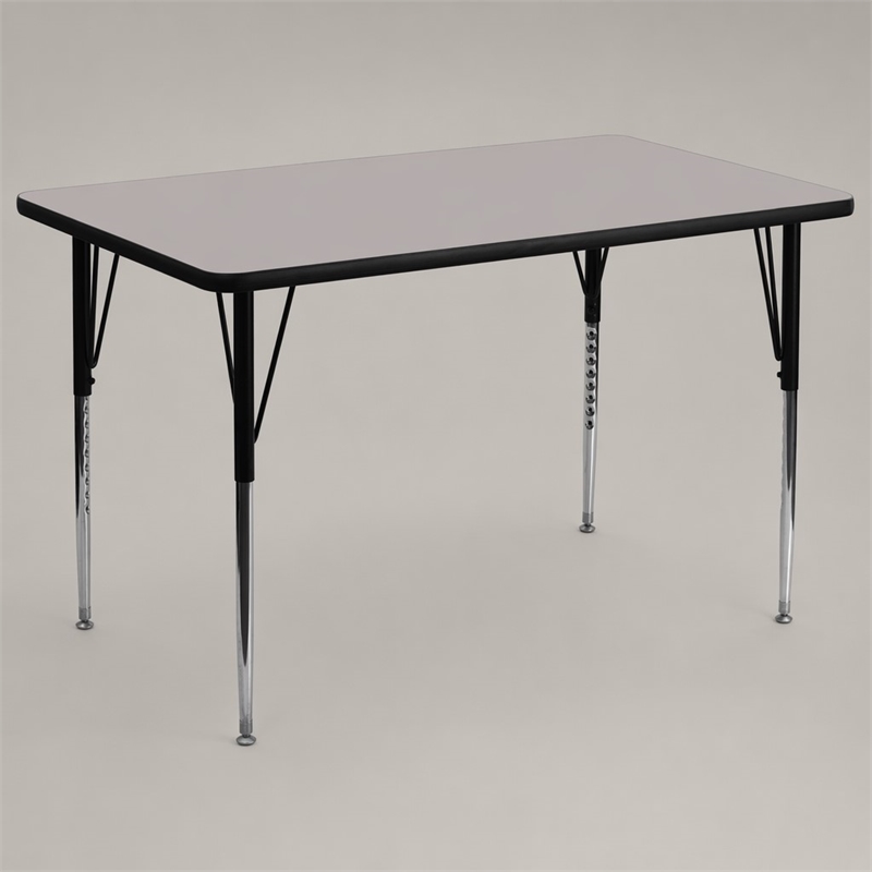 Scranton & Co Laminate Activity Table in Gray with Adjustable Chrome Legs