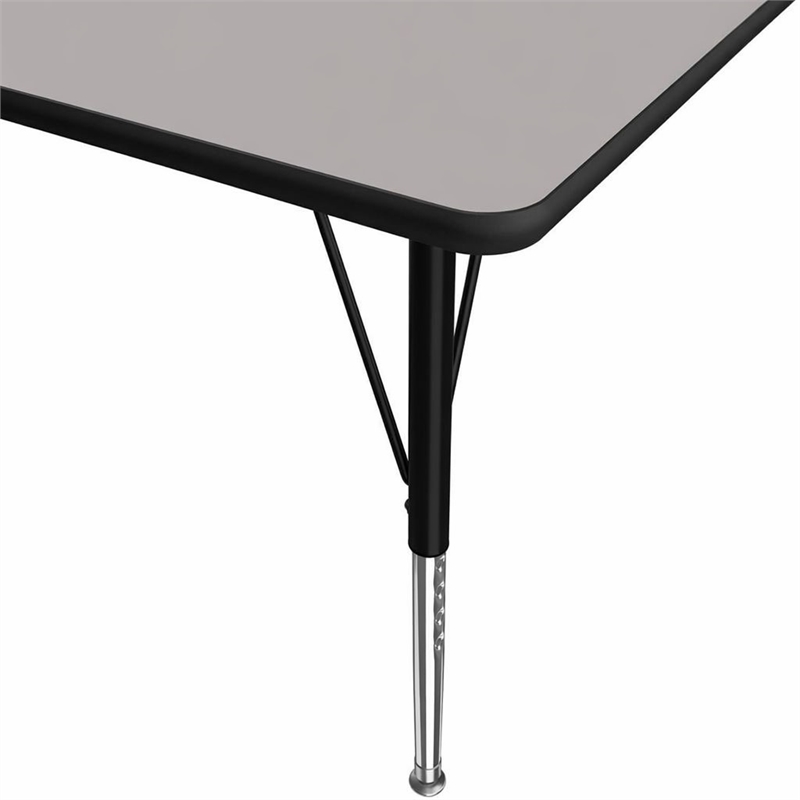 Scranton & Co Laminate Activity Table in Gray with Adjustable Chrome Legs