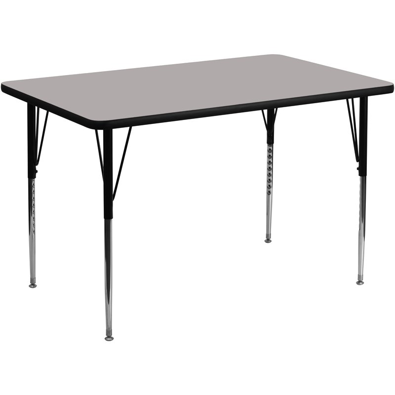 Scranton & Co Laminate Activity Table in Gray with Adjustable Chrome Legs