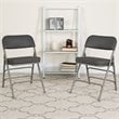 Scranton & Co Double Hinged Metal Folding Chair in Gray (Set of 2)