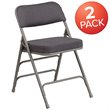 Scranton & Co Double Hinged Metal Folding Chair in Gray (Set of 2)