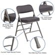 Scranton & Co Double Hinged Metal Folding Chair in Gray (Set of 2)