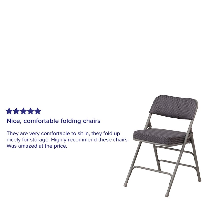 Scranton & Co Double Hinged Metal Folding Chair in Gray (Set of 2)