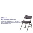 Scranton & Co Double Hinged Metal Folding Chair in Gray (Set of 2)