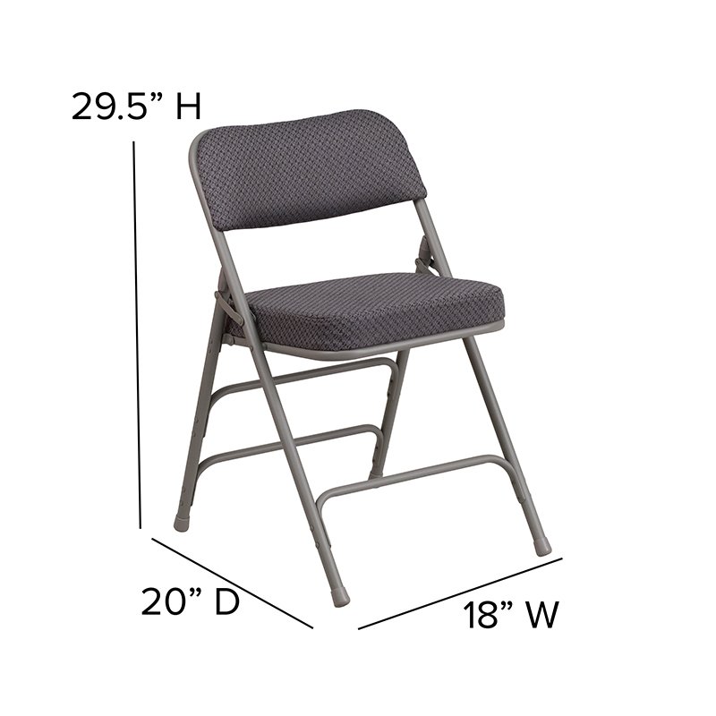 Scranton & Co Double Hinged Metal Folding Chair in Gray (Set of 2)
