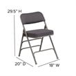 Scranton & Co Double Hinged Metal Folding Chair in Gray (Set of 2)