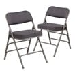 Scranton & Co Double Hinged Metal Folding Chair in Gray (Set of 2)