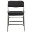 Scranton & Co Pin-Dot Fabric Metal Folding Chair in Black (Set of 2)
