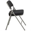Scranton & Co Pin-Dot Fabric Metal Folding Chair in Black (Set of 2)