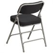 Scranton & Co Pin-Dot Fabric Metal Folding Chair in Black (Set of 2)