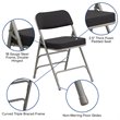 Scranton & Co Pin-Dot Fabric Metal Folding Chair in Black (Set of 2)