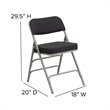 Scranton & Co Pin-Dot Fabric Metal Folding Chair in Black (Set of 2)