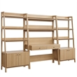 Scranton & Co 3-Piece Wood Office Desk and Bookshelf Set in Oak Finish