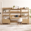 Scranton & Co 3-Piece Wood Office Desk and Bookshelf Set in Oak Finish