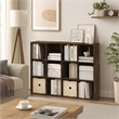 Scranton & Co 12-Cube Storage Bookshelf in Amber Pine for Living Room/Bedroom