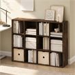Scranton & Co 12-Cube Storage Bookshelf in Amber Pine for Living Room/Bedroom