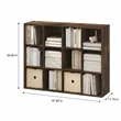 Scranton & Co 12-Cube Storage Bookshelf in Amber Pine for Living Room/Bedroom