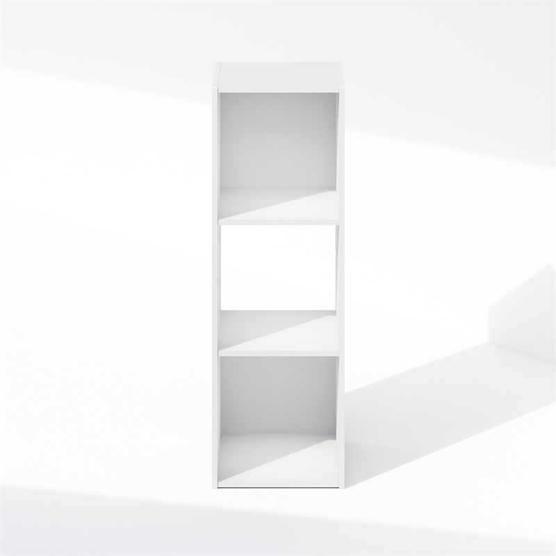 Scranton & Co 3-Cube Storage Cabinet Bookcase in White Engineered Wood
