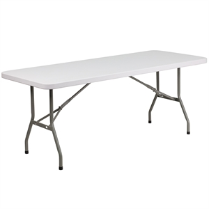 Scranton & Co 30&quot x 72&quot Rectangular Plastic Folding Table in Granite White