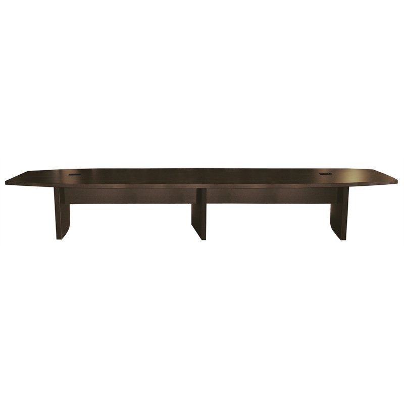 Scranton & Co 18 Ft Boat-Shaped Conference Table in Mocha Laminate