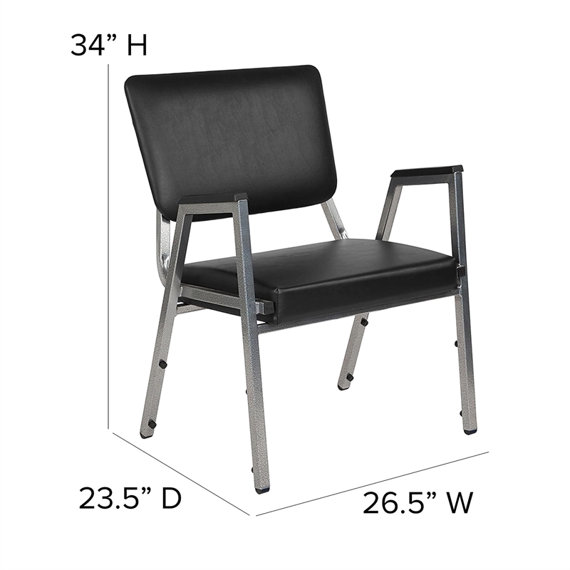Scranton & Co Faux Leather Bariatric Reception Chair Black Vinyl