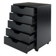 Scranton & Co Wood Storage Cabinet with 5 Drawers in Black