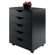 Scranton & Co Wood Storage Cabinet with 5 Drawers in Black