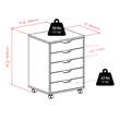 Scranton & Co Wood Storage Cabinet with 5 Drawers in Black