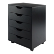Scranton & Co Wood Storage Cabinet with 5 Drawers in Black