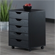 Scranton & Co Wood Storage Cabinet with 5 Drawers in Black