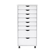 Scranton & Co Solid Wood 6+2 Drawer Wide Roll Cart in White