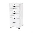 Scranton & Co Solid Wood 6+2 Drawer Wide Roll Cart in White