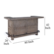 Scranton & Co Taupe Brown Mahogany Bar Cabinet Table with Drawers