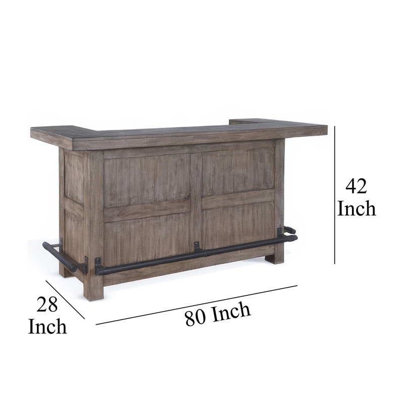 Scranton & Co Taupe Brown Mahogany Bar Cabinet Table with Drawers
