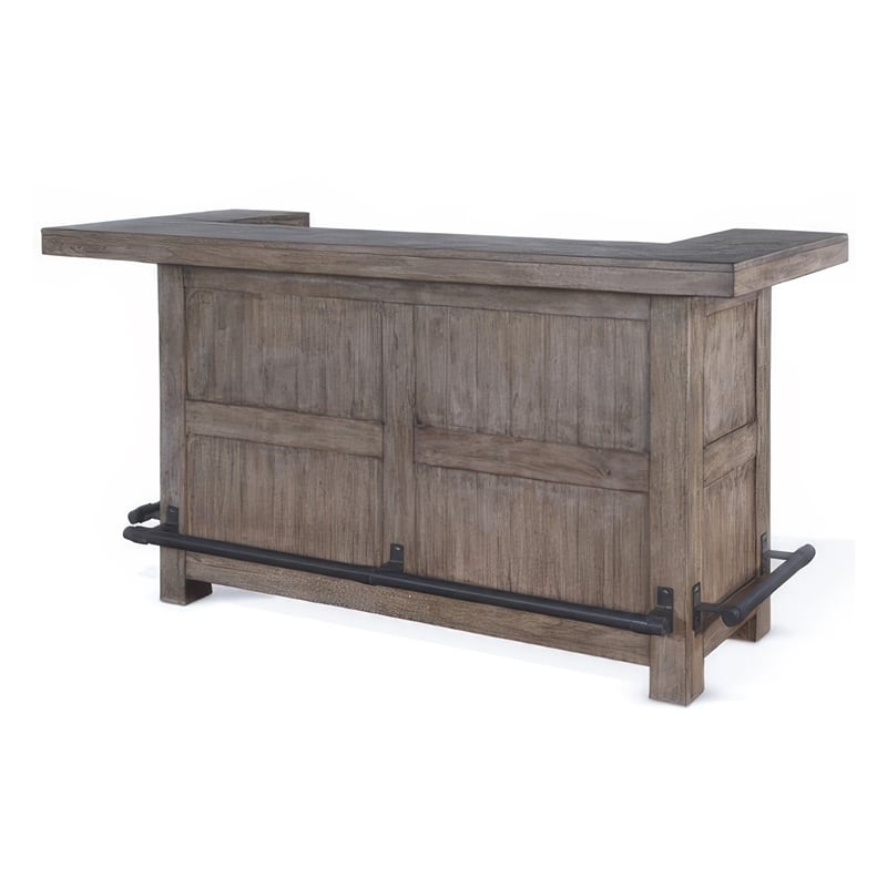 Scranton & Co Taupe Brown Mahogany Bar Cabinet Table with Drawers