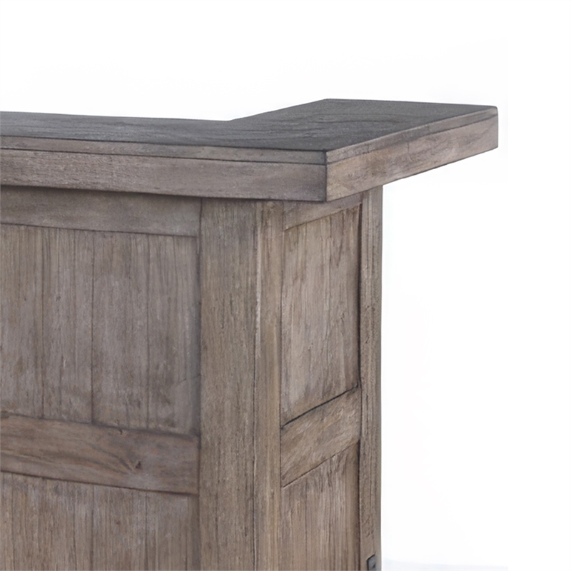Scranton & Co Taupe Brown Mahogany Bar Cabinet Table with Drawers