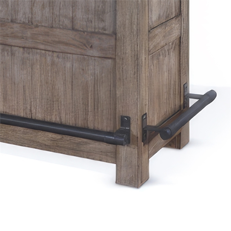 Scranton & Co Taupe Brown Mahogany Bar Cabinet Table with Drawers