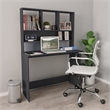 Scranton & Co Compact Rectangular Desk with Floating Shelves in Grey