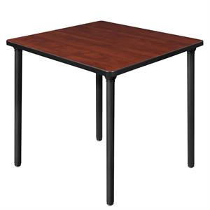 Scranton & Co 30&quot Square Folding Breakroom Wood Table in Cherry/Black