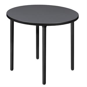 Scranton & Co 30&quot Round Folding Breakroom Table in Gray/Black