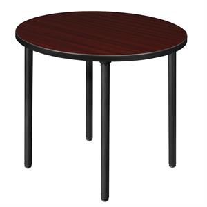 Scranton & Co 30&quot Round Folding Breakroom Table in Mahogany/Black