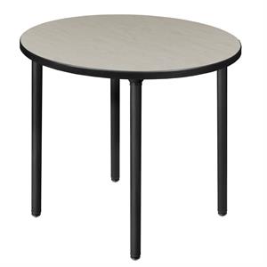 Scranton & Co 30&quot Round Folding Breakroom Table in Maple/Black