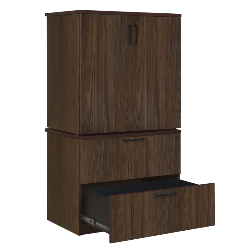 Scranton & Co 2 Drawer Lateral File with Storage Cabinet in Neo Walnut
