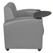 Scranton & Co Tablet Arm Chair with Storage Shelf in Gray/Ash Gray